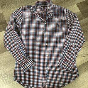 Banana Republic Red and Blue Plaid Button Down Shirt